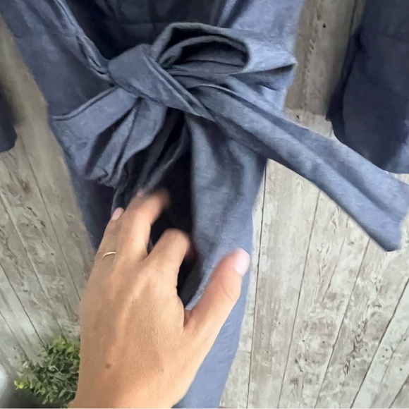 Gretchen Scott Designs Blouson Chambray Blue Shirt Preppy Cottage Coastal Dress - Picture 5 of 6